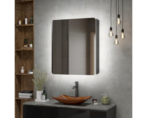 Зеркало-шкаф Eltoro black LED 760х850 Зеркало-шкаф Eltoro black LED 760х850