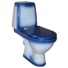 ПРЕМЬЕР Унитаз-компакт горизонт. вып. с арматурой, сиденьем, креплением, синий. ROSA