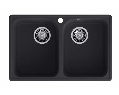 GranFest QUARZ (ECO-15) Мойка 2 чаши 740*480 (черный)