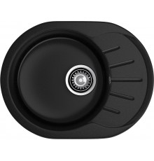 GRANFEST Мойка композит RONDO GF-R--580L  чаша с крылом 579*445мм  черный арт.GF-