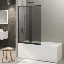 Душевая шторка RIVER S Slider Black 980 тонированное стекло, BERGES