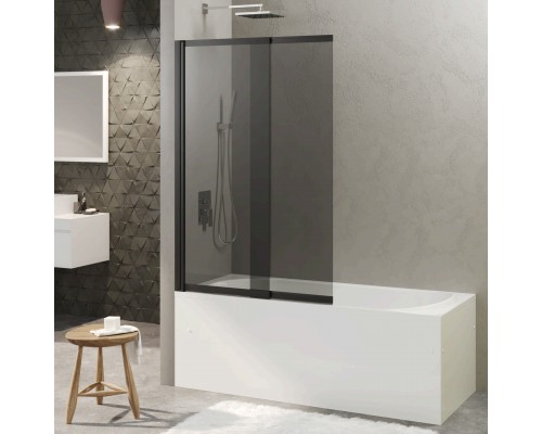 Душевая шторка RIVER S Slider Black 980 тонированное стекло, BERGES Душевая шторка RIVER S Slider Black 980 тонированное стекло, BERGES
