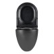 GLAZER BLACK MATT Унитаз подвесной безободковый с сиденьем микролифт,черный, LM, 9612004
