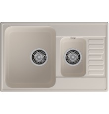 GranFest QUARZ (ECO-21К) Мойка 1.5-чаш+кр. 740*480 (белый)