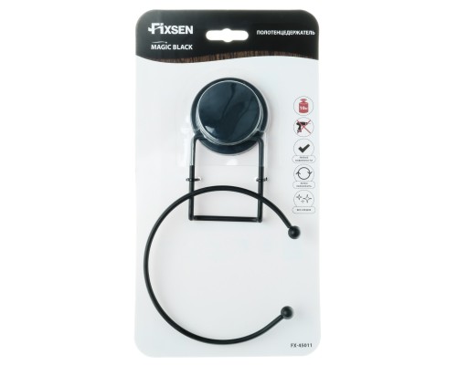 Полотенцедержатель кольцо FIXSEN Magic Black (FX-45011)