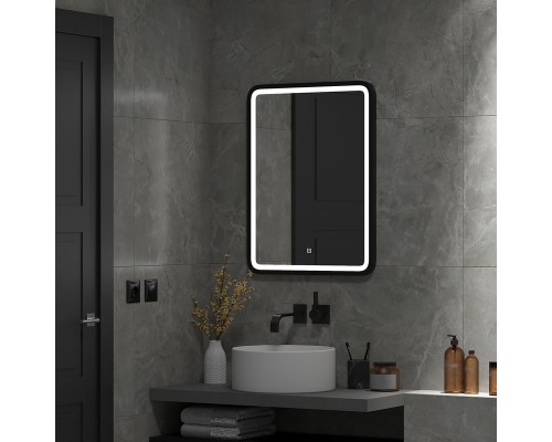 Зеркало Enjoy Black Led 600x800