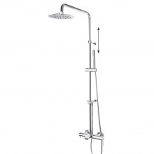 Душевая система наружнего монтажа с телескопическим тропическим душем, душевым комплектом и изливом 