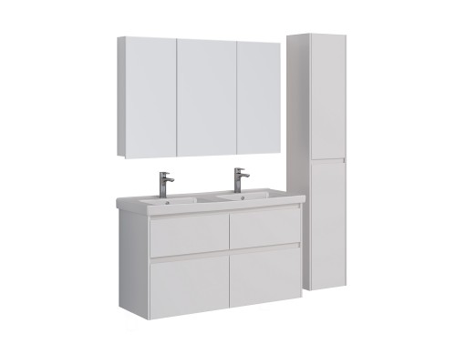 Тумба Lemark COMBI 125 см под 2 раковины, подвесная/напольная,4 ящика, цвет корпуса, фасада: Белый г Тумба Lemark COMBI 125 см под 2 раковины, подвесная/напольная,4 ящика, цвет корпуса, фасада: Белый г