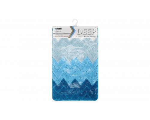 Коврик для ванной Fixsen Deep 1-ый FX-5003С, голубой, 50х80 см.