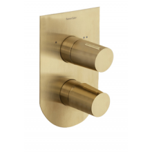 Встраиваемый термостатический смеситель для душа TZAR 348712SOC золото брашированное на 2 выхода