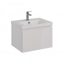 Тумба Lemark VEON MINI 60 см под 1 раковину, подвесная,1 ящик, цвет корпуса, фасада: Белый глянец