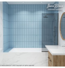 Шторка для ванны IBERICA BLANCA Mod.403 неподвижная тонированное стекло/черный 70х140см (IB403.TB.140.70)