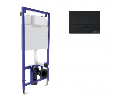Инсталляция для скрытого монтажа унитаза NOVUM кнопка F5 Soft Touch, черная, BERGES Инсталляция для скрытого монтажа унитаза NOVUM кнопка F5 Soft Touch, черная, BERGES