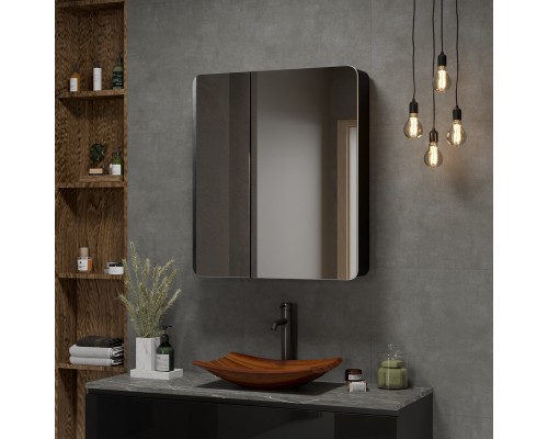 Зеркало-шкаф Eltoro black LED 760х850 Зеркало-шкаф Eltoro black LED 760х850