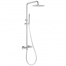 Душевая термостатическая система наружнего монтажа с телескопическим тропическим душем и душевым ком