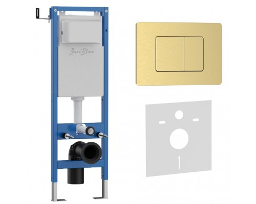 Комплект 2в1 IBERICA BLANCA инсталляция SILENCIO MINI, кнопка смыва INOX-C золото матовое (IB.001M.115) Комплект 2в1 IBERICA BLANCA инсталляция SILENCIO MINI, кнопка смыва INOX-C золото матовое (IB.001M.115)