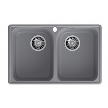 GranFest QUARZ (ECO-15) Мойка 2 чаши 740*480 (темно-серый)