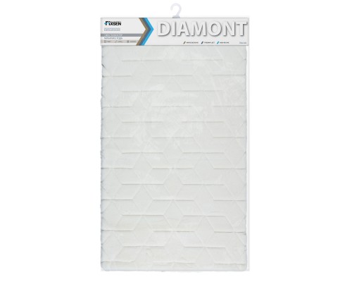 Коврик для ванной 1-ый Fixsen DIAMONT, FX-9050W, белый, 70х120 см