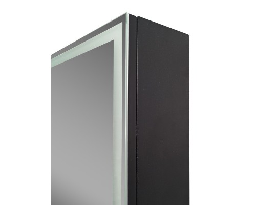 Зеркало-шкаф Mirror Box black Led 600х800