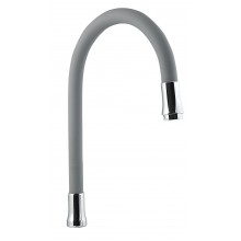 Излив гибкий из силикона,с аэратором, цвет серый., СЛАВЕН, 113