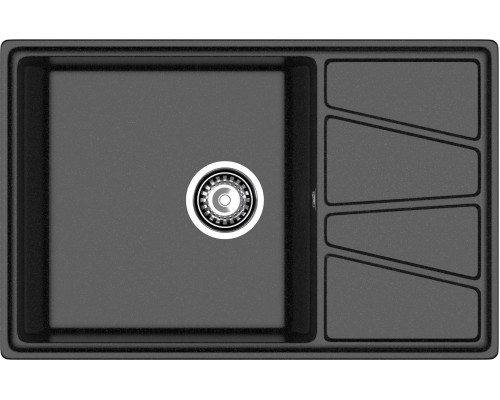 GRANFEST Мойка композит VERTEX, GF-V-780L, чаш+кр 780*500, черный