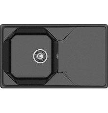 GRANFEST Мойка композит UNIQUE, GF-U-840L, чаш+кр 840*500, черный