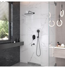 Душевой комплект VENTAS 3O BLACK, черный матовый, BERGES
