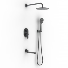 Душевой комплект NARDIS 3R, поворотный излив, черный матовый, BERGES