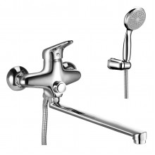 Luna Смеситель для ванны, плоск.пов.излив 350мм лейка, р/ОД, хром, LM, LM4157C