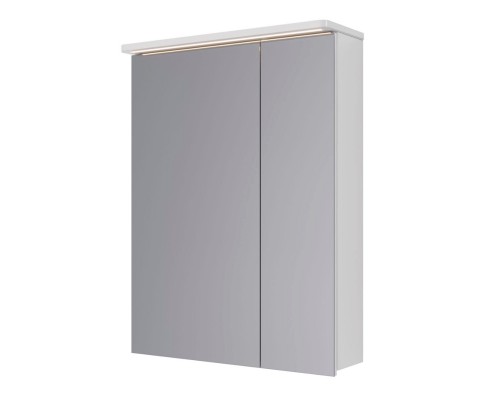 Шкаф зеркальный Lemark ZENON 60х80 см 2-х дверный с козырьком-подсветкой, с розеткой, цвет корпуса: 
