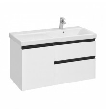 DOMI Тумба под раковину Gap Plus 100, 2 ящ., 1 дв., белый глянец, правая, ROCA