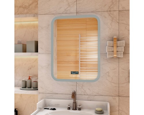 Зеркало Glamour LED с многофункциональной панелью 700х900