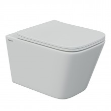 Унитаз подвесной FLOE S Rimless, сиденье дюропласт Floe S Slim SO, микролифт, быстросъем, белый, BER