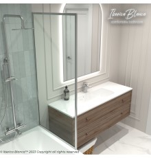 Шторка для ванны IBERICA BLANCA Mod.406 неподвижная прозрачное стекло/хром 70х140см (IB406.SC.140.70)