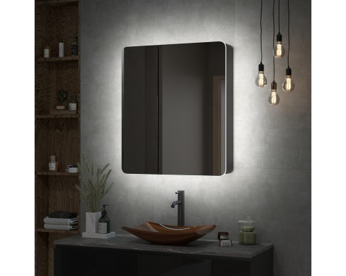 Зеркало-шкаф Eltoro black LED 760х850 Зеркало-шкаф Eltoro black LED 760х850