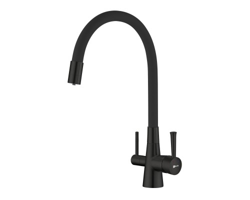Comfort Смеситель для кухни, гиб.излив 228мм фильтр.воды, р/ОД, черный, LM, LM3075BL Comfort Смеситель для кухни, гиб.излив 228мм фильтр.воды, р/ОД, черный, LM, LM3075BL