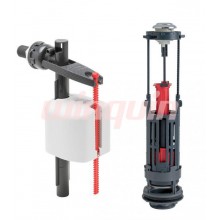 Комплект арматуры: Сливной двухрежимный механизм  Wirquin ONE 3/6 L, заливной клапан Kompact поршнев