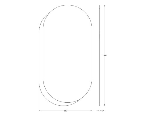 Зеркало настенное на стеклянном основании (бронза) Double EVOFORM 65x124 см, BY 0303