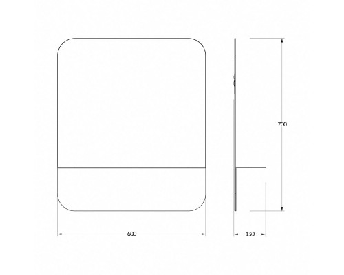 Зеркало настенное с полочкой (цвет: черный) Shadow EVOFORM 60x70 см, BY 0552