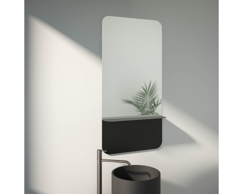 Зеркало настенное с полочкой (цвет: черный) Shadow EVOFORM 60x120 см, BY 0553