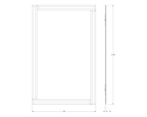 Зеркало настенное c зеркальным обрамлением Style EVOFORM 70х110 см, BY 0811