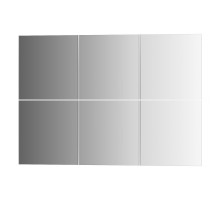 Зеркальная плитка - комплект 6 шт квадрат 15х15 см; серебро Reflective EVOFORM BY 1404