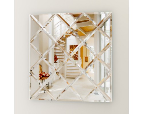 Зеркальная плитка - комплект 6 шт квадрат 15х15 см; серебро Reflective EVOFORM BY 1404