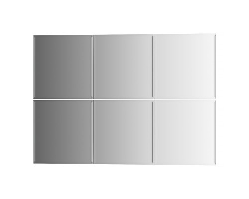 Зеркальная плитка с фацетом 5 мм - комплект 6 шт квадрат 15х15 см; серебро Refractive EVOFORM BY 1424