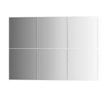 Зеркальная плитка с фацетом 10 мм - комплект 6 шт квадрат 20х20 см; серебро Refractive EVOFORM BY 1503