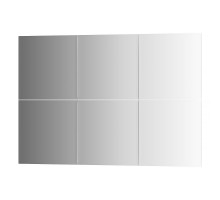 Зеркальная плитка с фацетом 10 мм - комплект 6 шт квадрат 25х25 см; серебро Refractive EVOFORM BY 1505
