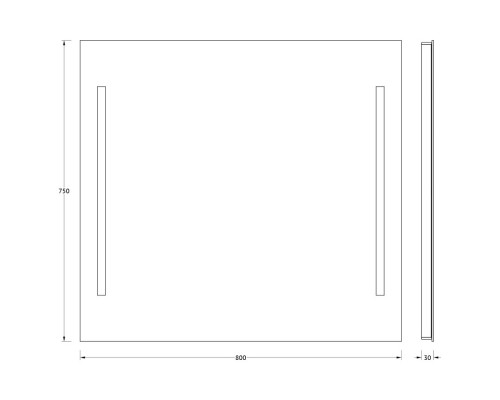 Зеркало настенное с 2-мя встроенными LED-светильниками Ledline EVOFORM 90х75 см, BY 2118