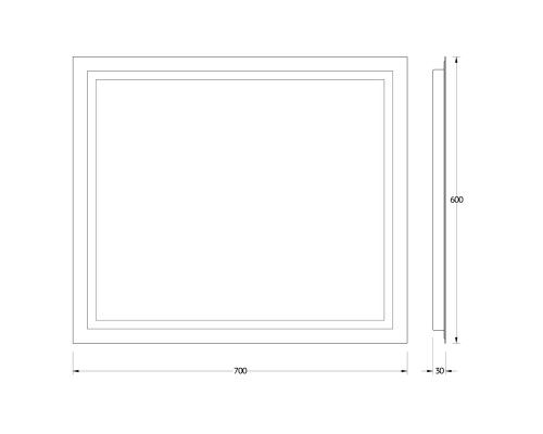 Зеркало настенное со встроенным LED-светильником Ledline EVOFORM 70х60 см, BY 2134