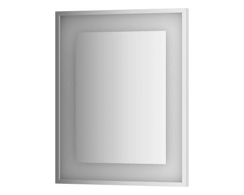 Зеркало настенное в багетной раме хром со встроенным LED-светильником Ledside EVOFORM 60x75 см, BY 2201