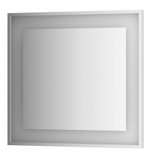 Зеркало настенное в багетной раме хром со встроенным LED-светильником Ledside EVOFORM 80x75 см, BY 2203